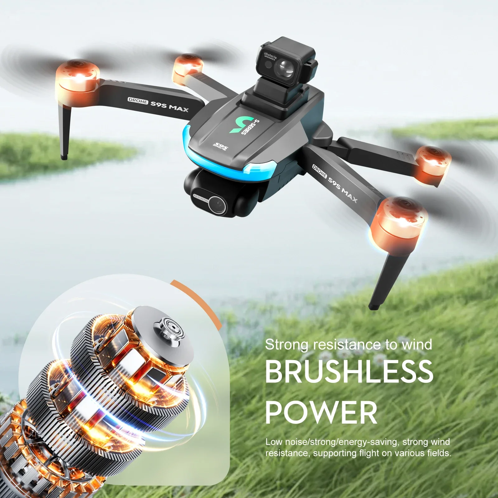 جديد S9S ماكس طائرة صغيرة بدون - مراجعة Drone Remote Controller Lanyard وسعره