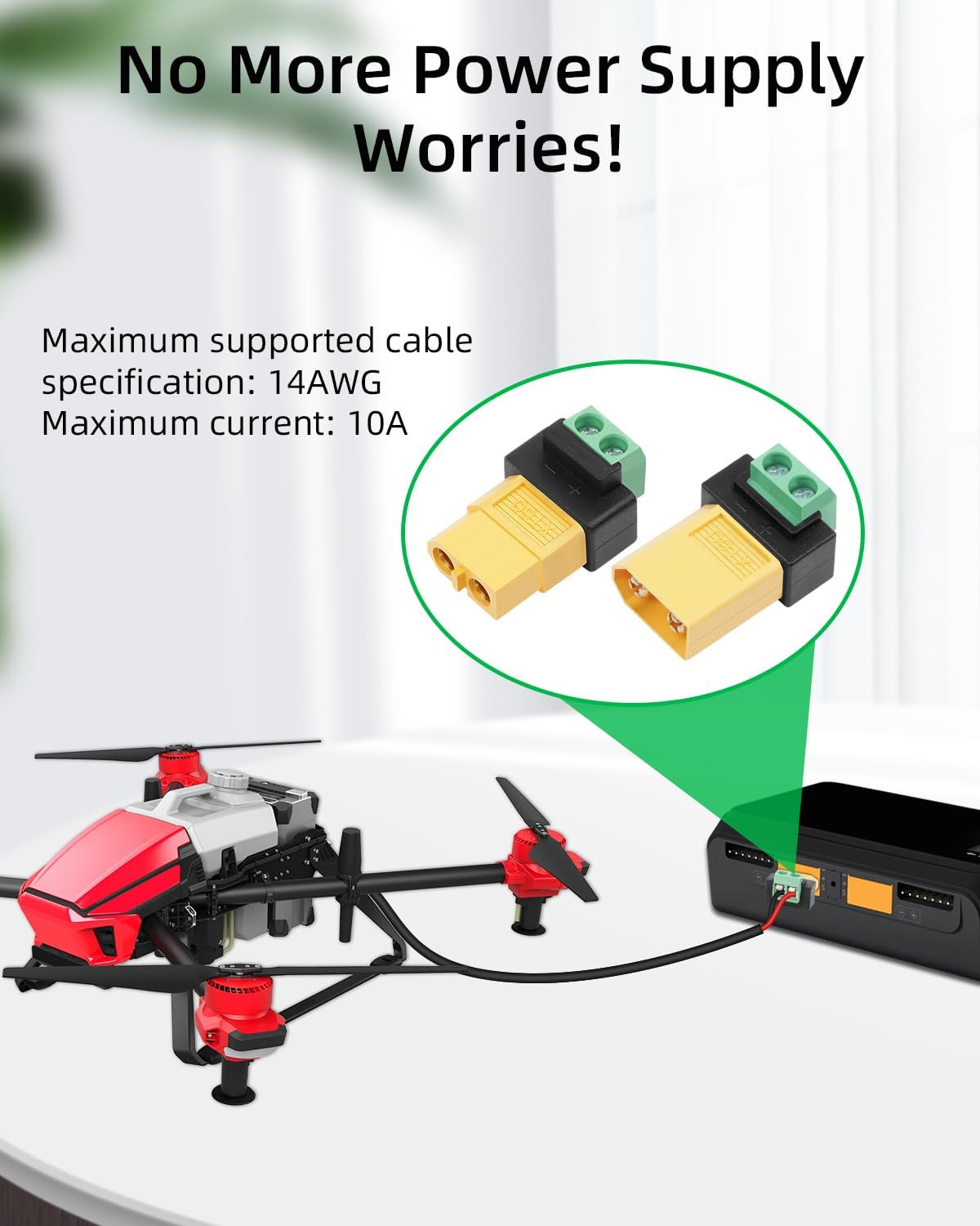 موصل محول بدون لحام من 2 دبوس  - مراجعة Drone Solar Charger وسعره